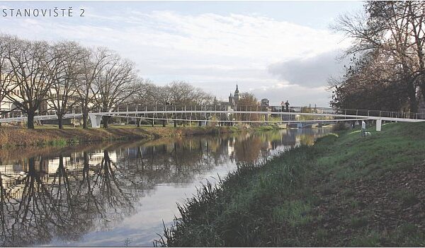 Lávka přes Labe v Hradci Králové