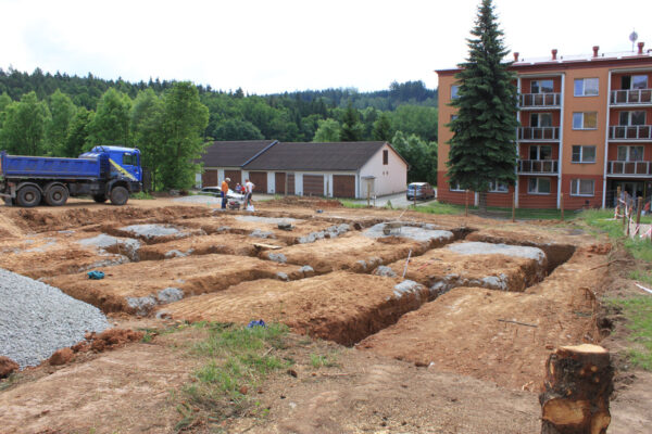 Čtyřpatrové bytové domy s využitím sádrokartonových desek