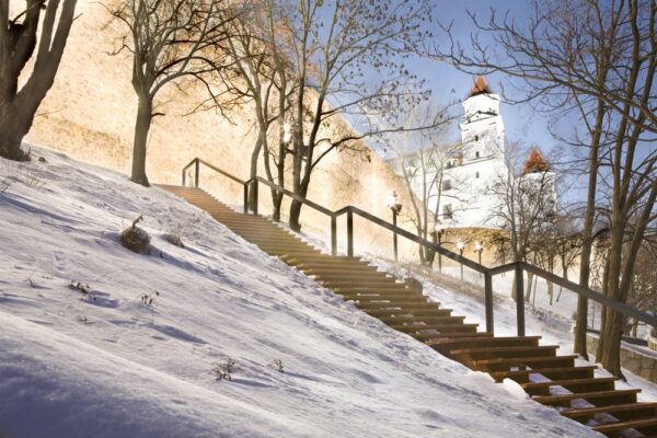 Schody na hradnom vrchu v Bratislave