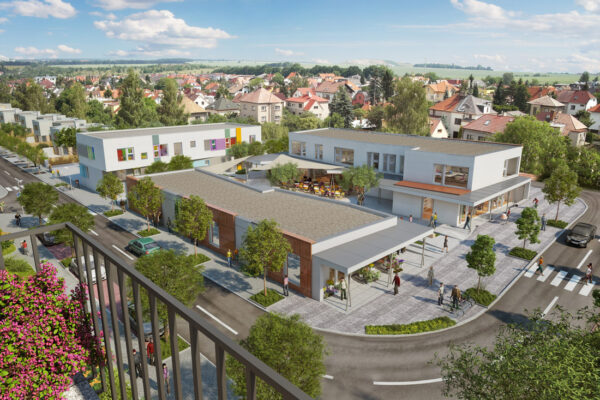 Nová školka a komerční centrum v Nových Chabrech