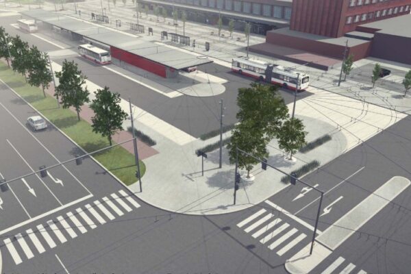 Na nádraží v Pardubicích byla k vidění maketa sochy J. Pernera.