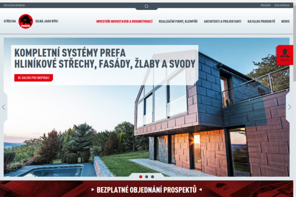 Nové webové stránky PREFA Aluminiumprodukte