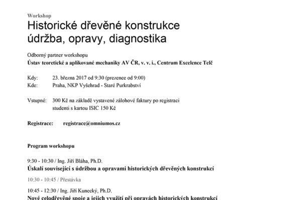 Historické dřevěné konstrukce – údržba, opravy, diagnostika