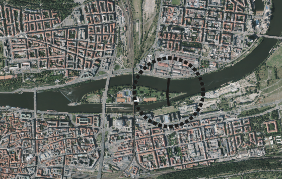 Lávka mezi Holešovicemi a Karlínem