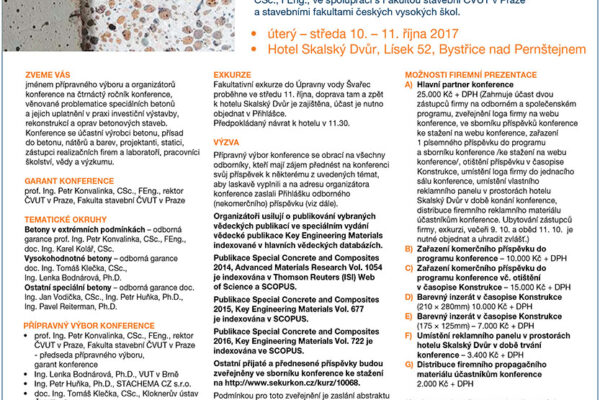 Speciální betony 2017