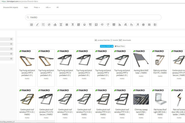 FAKRO na BIMobject.com