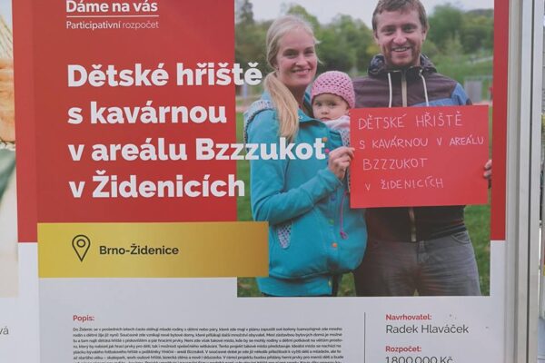 Dětské hřiště s kavárnou v areálu Bzzzukot v Židenicích