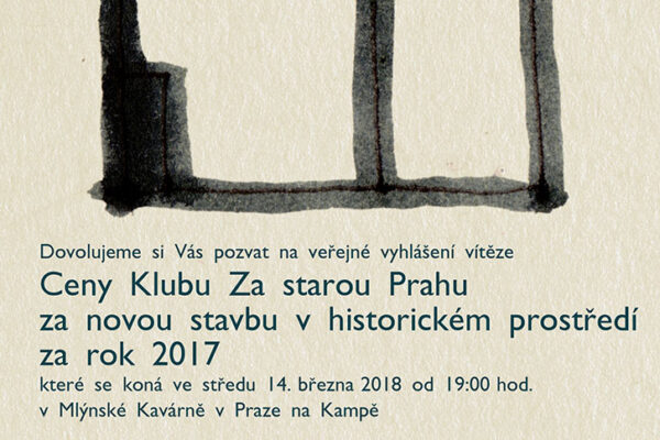 Vyhlášení vítěze Ceny Klubu Za starou Prahu