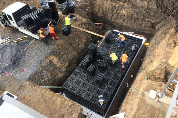 Odvodnění ploch nové haly