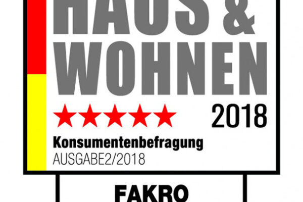 FAKRO na 1. místě v kategorii „Životnost výrobku” v žebříčku TOP MARKE HAUS & WOHNEN 2018