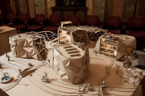 Národní knihovna z vlnité lepenky