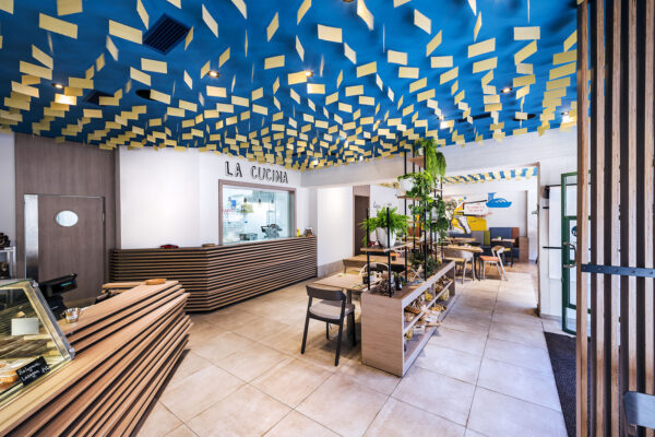 Interiér bistra Lasagna Mia v Praze