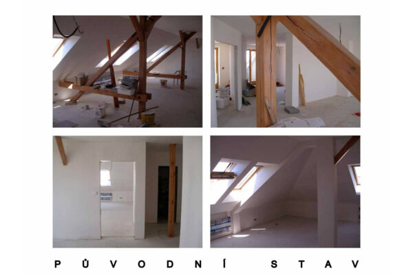 Interiér bytu v podkroví