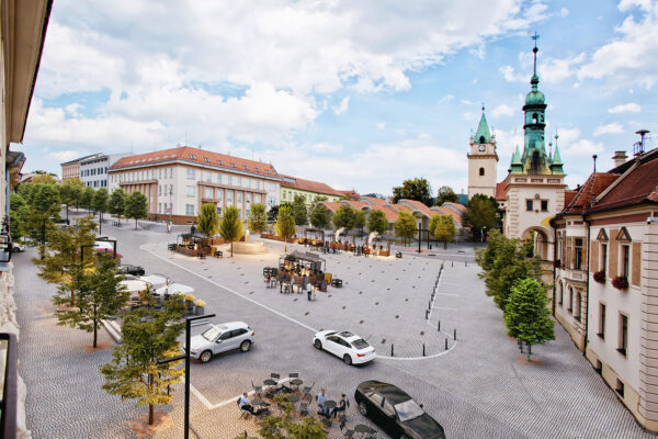 Revitalizace náměstí míru v Tišnově – soutěžní návrh