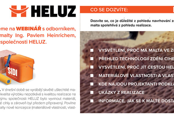 Webinář HELUZ: Malta HELUZ SIDI v souvislostech