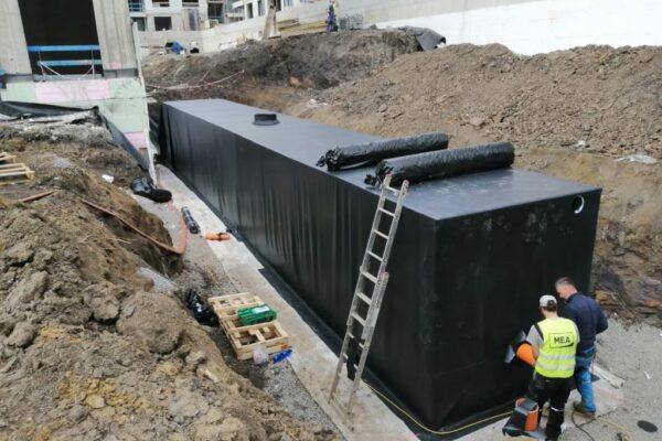 Retenční galerie MEA v obytném souboru Green Port Praha