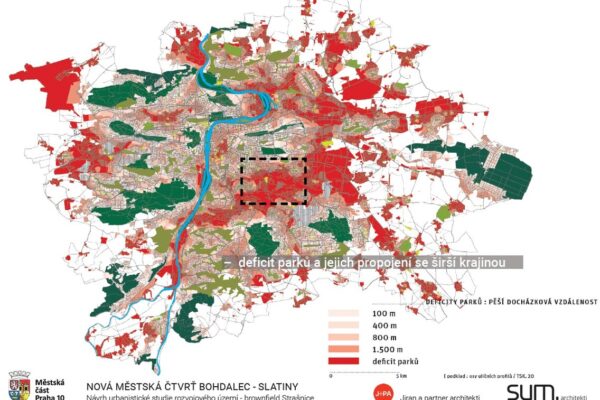 Urbanistická studie Bohdalec – Slatiny – brownfield Strašnice
