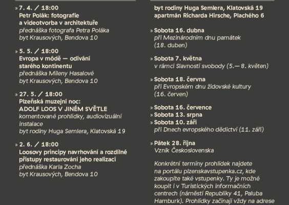 Loosovy interiéry v nové sezóně lákají na prohlídky i zajímavé přednášky