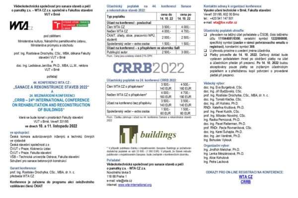 44. konference WTA CZ – „Sanace a rekonstrukce staveb“
