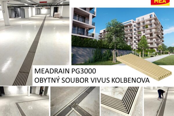 Úkapové žlaby MEA pro patrová parkoviště nových bytových domů