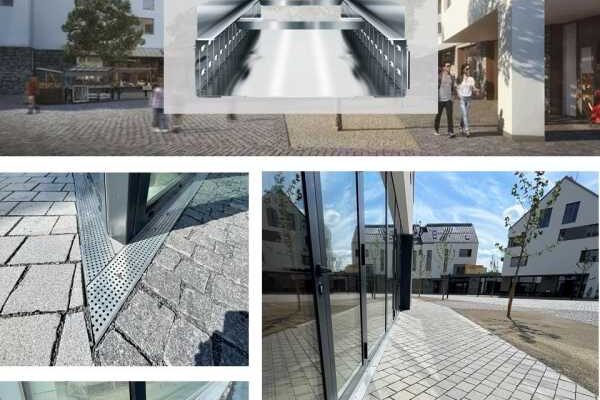 Designové žlaby pro ochranu fasád v nové rezidenční čtvrti